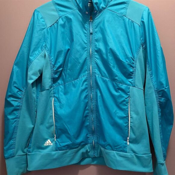 adidas Jackets & Blazers - Adidas Women's Blue Climaproof Golf Jacket Size L Long Sleeve Casual
